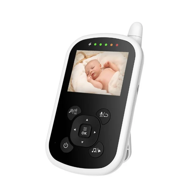 UU24 2.4-inch LCD Baby Monitor Temperature Detection 2 Way Voice Built-in Lullabies Baby Security Camera - UK Plug
