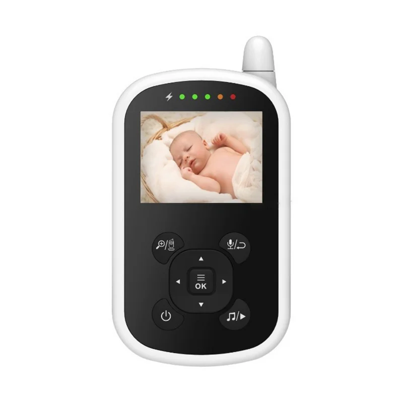 UU24 2.4-inch LCD Baby Monitor Temperature Detection 2 Way Voice Built-in Lullabies Baby Security Camera - UK Plug