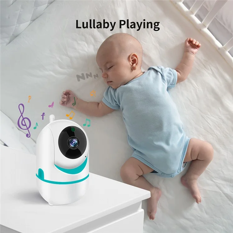 D031 3.2-inch LCD Baby Monitor 2 Way Voice Built-in Lullabies Home Baby Security Camera - Grey / US Plug