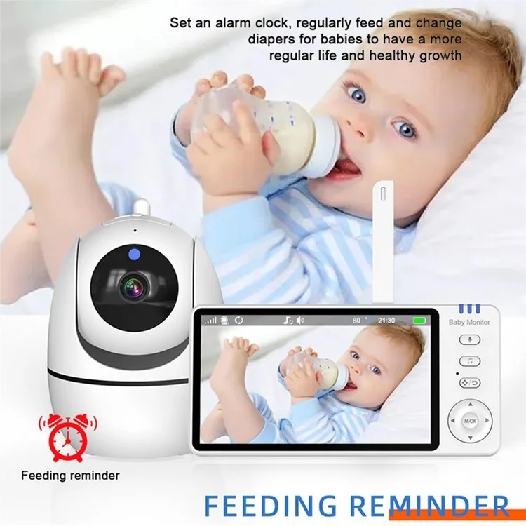 ABM501 5 Pouces Video Baby Monitor 2.4g Camerie de Sécurité de Vision Nocturne Audio Sans Fil Sans Fil - Plug