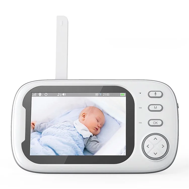 ABM600 3.5-inch Video Baby Monitor Dual Channel Camera Monitor Support Two-Way Voice - UK Plug