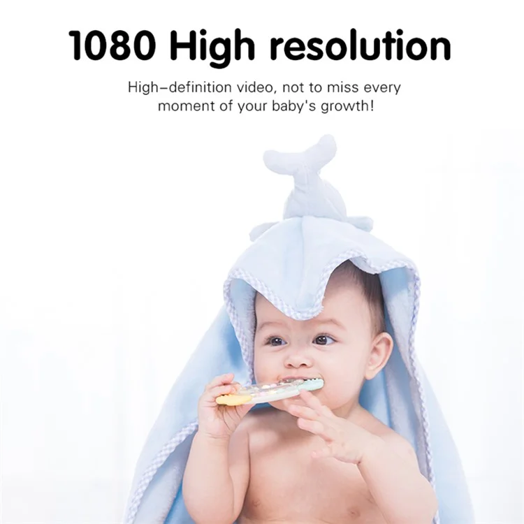 C8 5.0-inch Tuya APP Remote WiFi Camera Cry Detection Wireless Baby Monitor - AU Plug