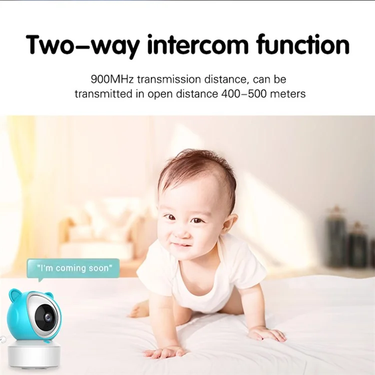 C8 5.0-inch Tuya APP Remote WiFi Camera Cry Detection Wireless Baby Monitor - AU Plug