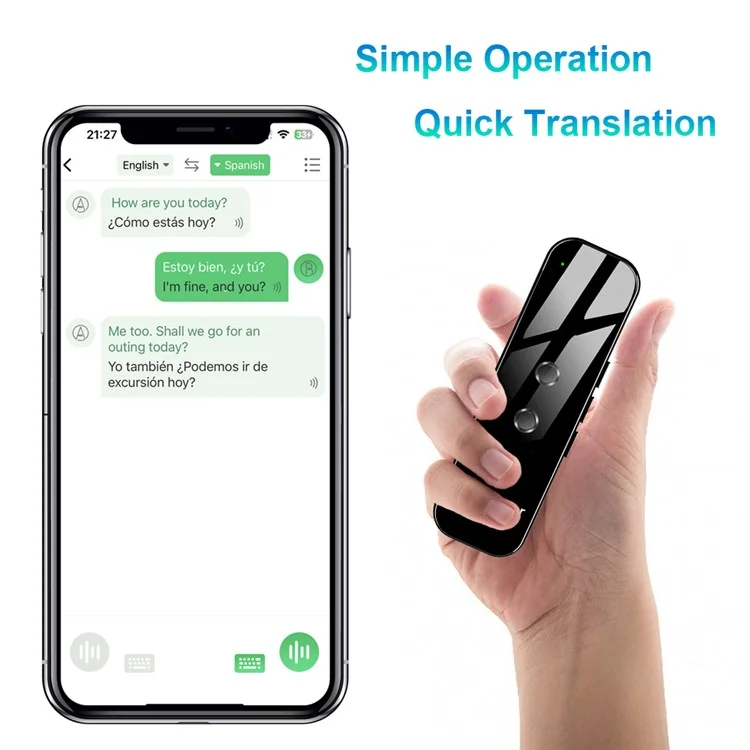 G6 137 Idiomas Traductor de Voz Recargable Bluetooth Smart Translation Stick - Gris