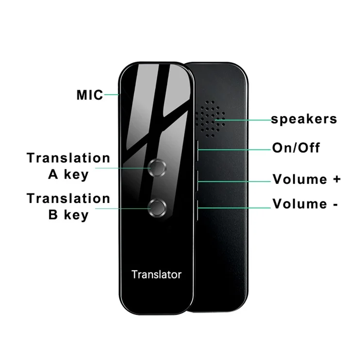 G6 137 Idiomas Traductor de Voz Recargable Bluetooth Smart Translation Stick - Gris