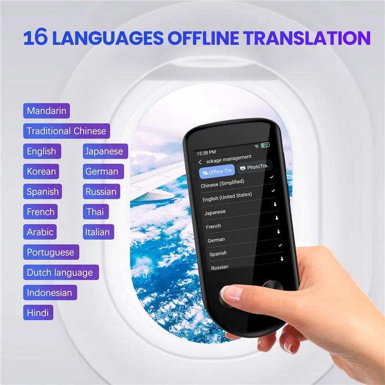 V600S Écran tactile 3,5 pouces 137 langues Traducteur vocal hors ligne Traduction photo WiFi Traducteur IA intelligent
