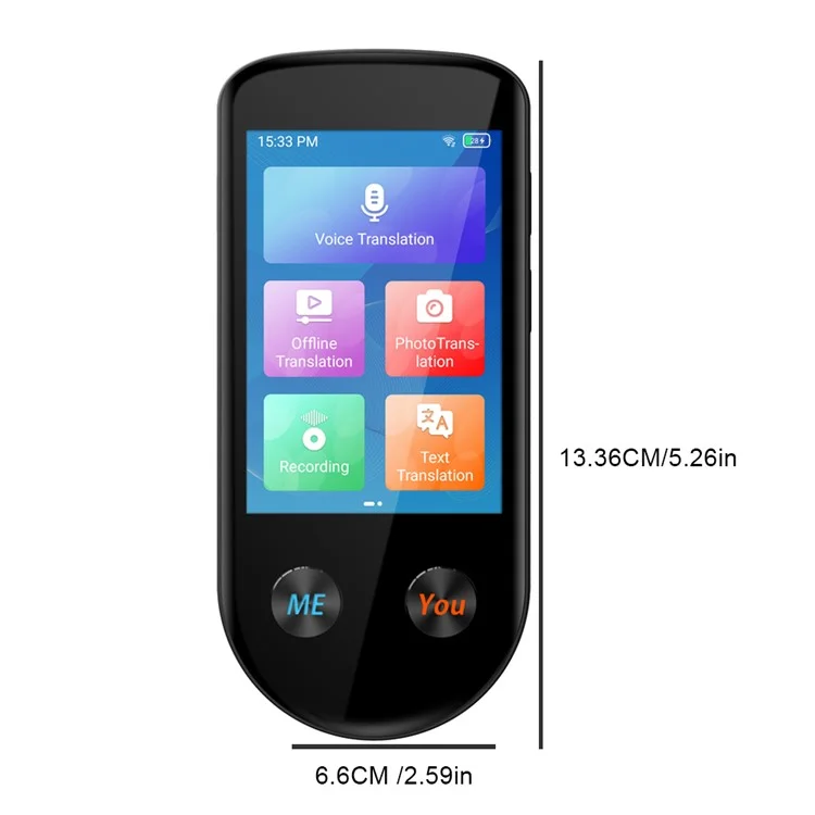 V600S Écran tactile 3,5 pouces 137 langues Traducteur vocal hors ligne Traduction photo WiFi Traducteur IA intelligent