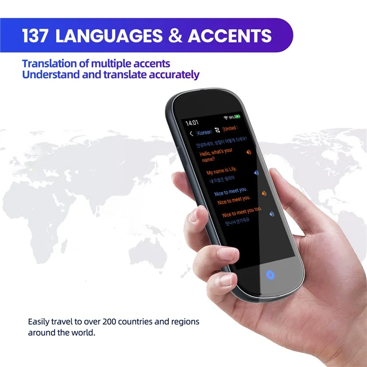 Traductor de voz con pantalla táctil de 4 pulgadas y 137 idiomas