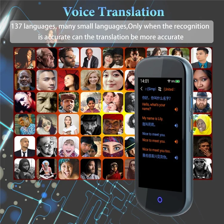 Traductor de voz con pantalla táctil de 4 pulgadas y 137 idiomas