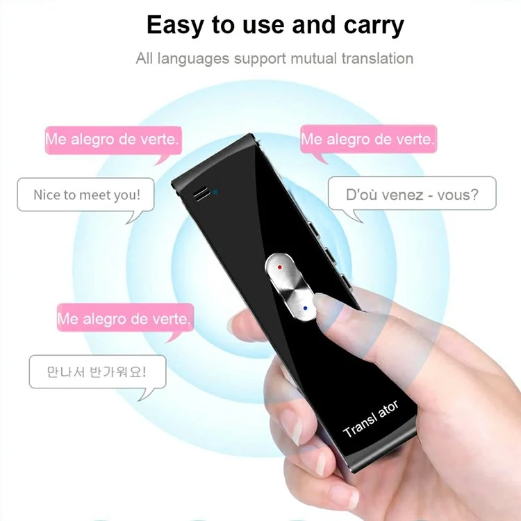 Bluetooth-переводчик T8S с поддержкой 137 языков - Черный