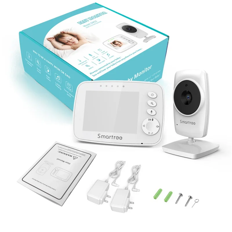 SM632 3.2 inch Wireless Baby Monitor Temperature Sensor 2X Zoom Baby Camera 2-Way Talk, 8 Lullabies - AU Plug