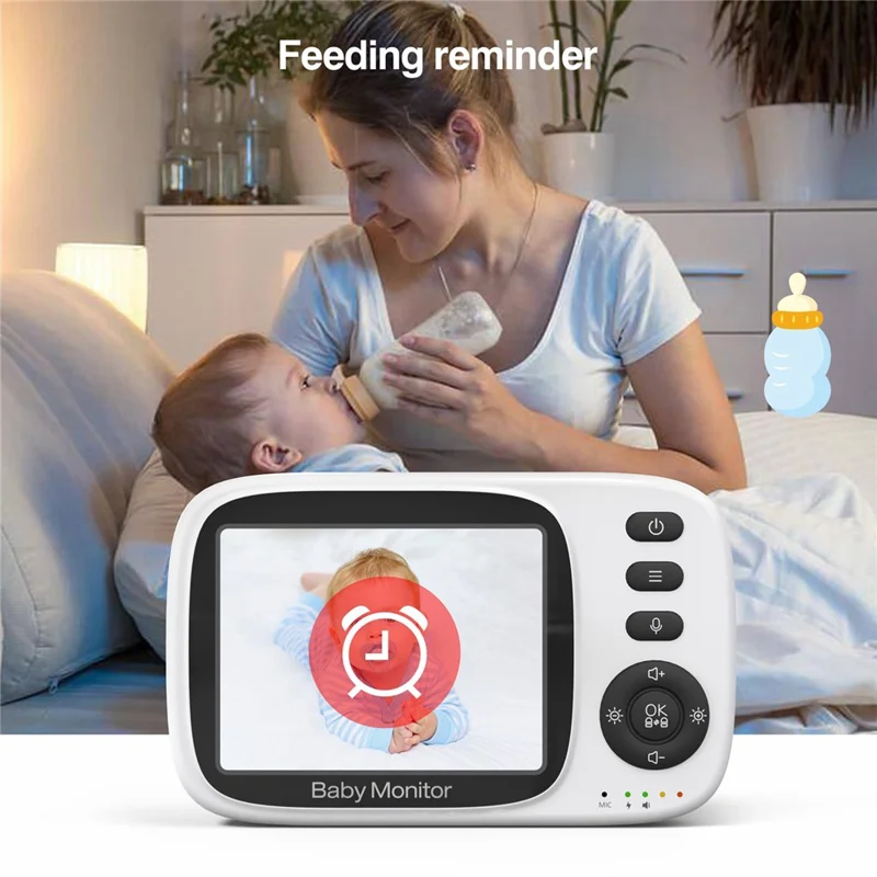 SM632 3.2 inch Wireless Baby Monitor Temperature Sensor 2X Zoom Baby Camera 2-Way Talk, 8 Lullabies - AU Plug