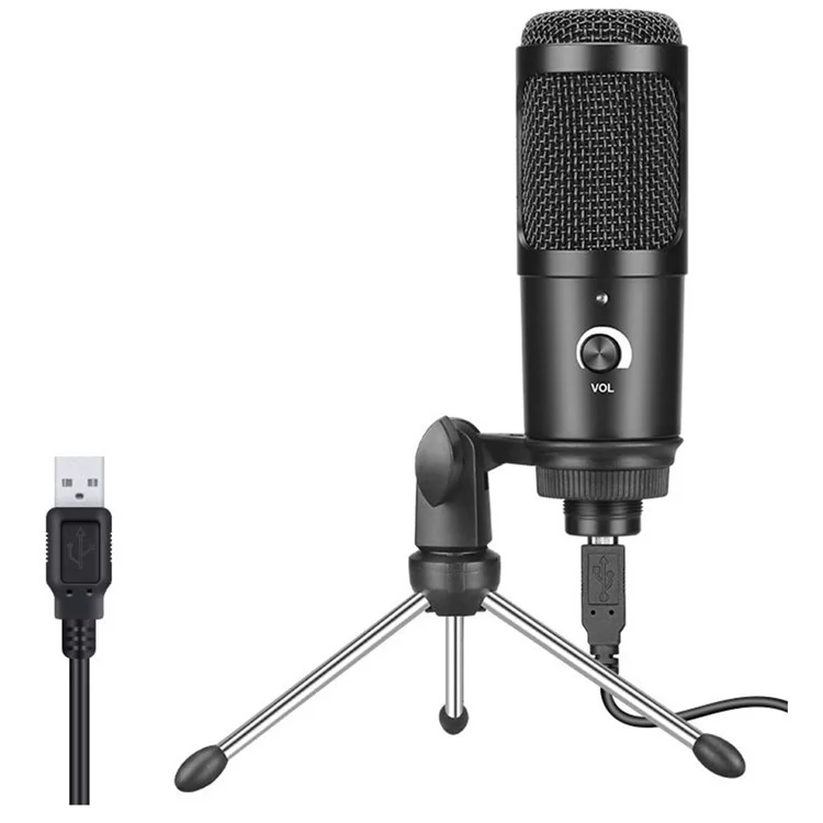 Micrófono de condensador USB profesional para estudio de grabación de ordenador portátil