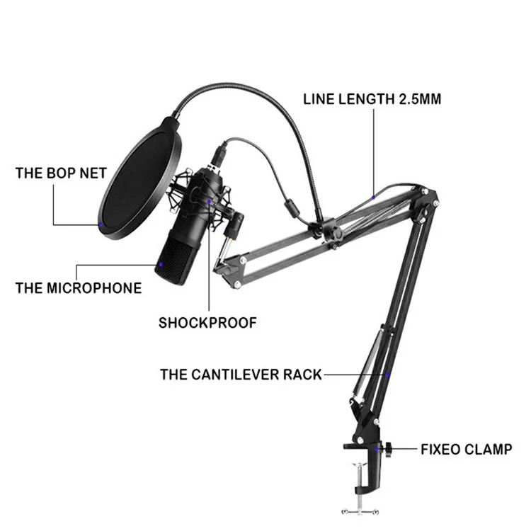 BM700 192khz / 24 Bits à Taux D'échantillonnage Élevé Ensemble de Microphones D'ordinateur USB