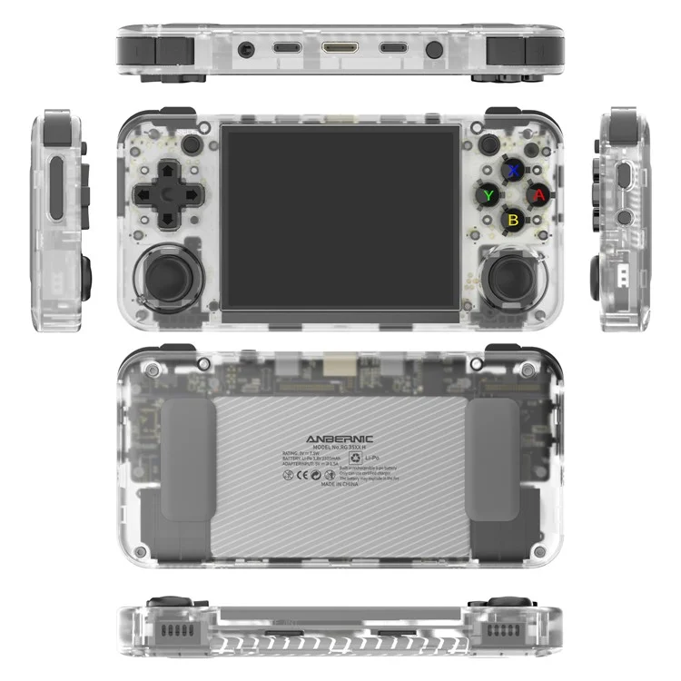 ANBERNIC RG35XX H 64GB Handheld Game Console 3300mAh Support 5K Games (English Version) - Transparent White
