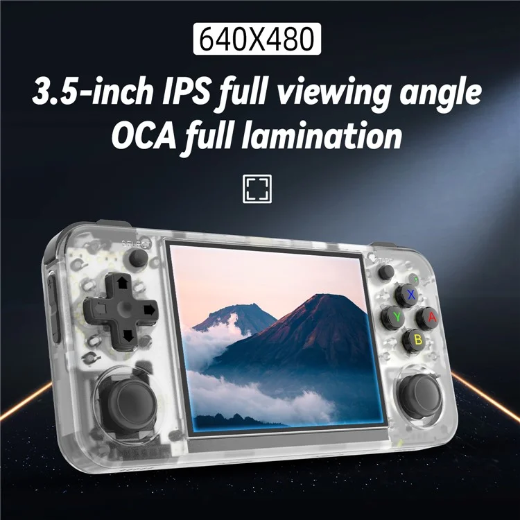 ANBERNIC RG35XX H 64GB Handheld Game Console 3300mAh Support 5K Games (English Version) - Transparent White