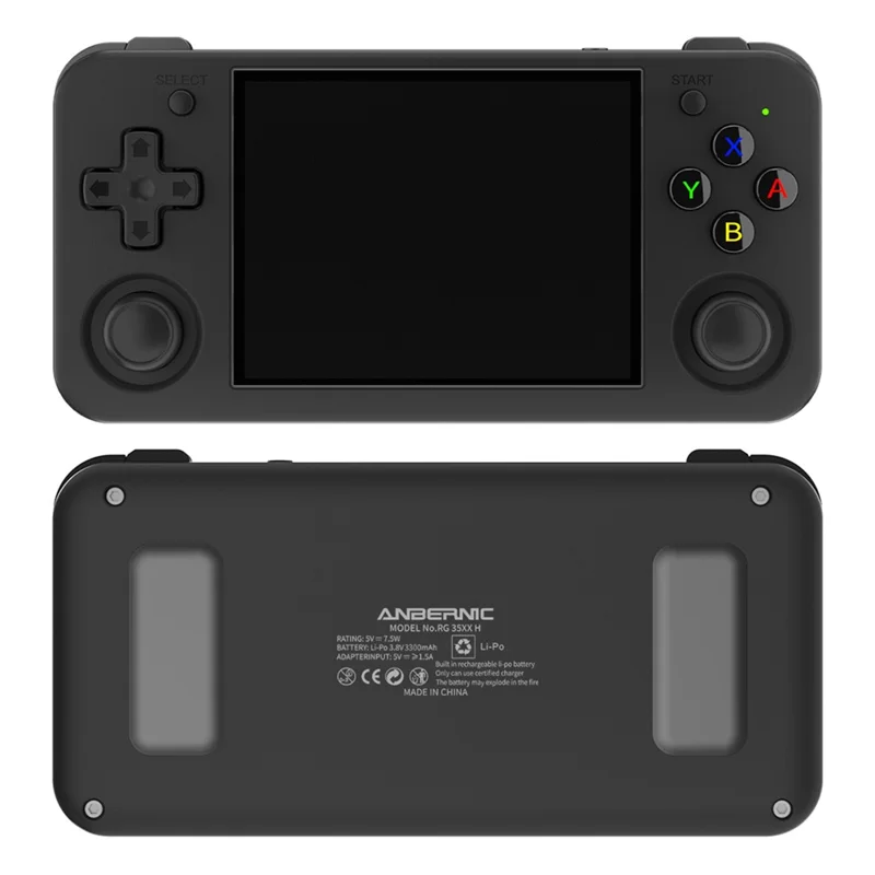 ANBERNIC RG35XX H 64GB+128GB Handheld Game Console 3.5-inch IPS Screen Support 10K Games (English Version) - Black