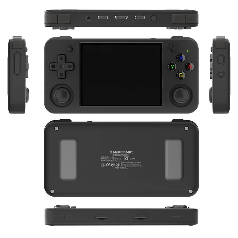 ANBERNIC RG35XX H 64GB+128GB Handheld Game Console 3.5-inch IPS Screen Support 10K Games (English Version) - Black
