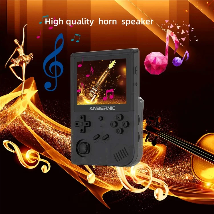 ANBERNIC RG351V 3.5-inch Display Handheld Game Console 16G (System Card) + 256G (Memory Card) Built-In 25000 Games - Transparent Black