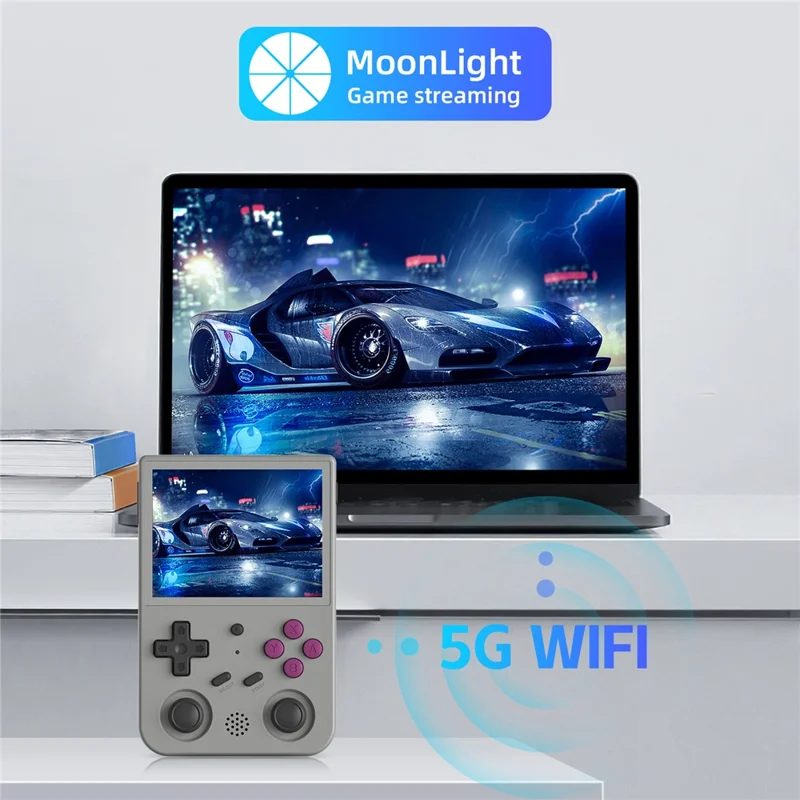 ANBERNIC RG353VS Handheld Game Console Single System 16G (System Card) + 64GB (Memory Card) Built-In 5000 Games - Grey