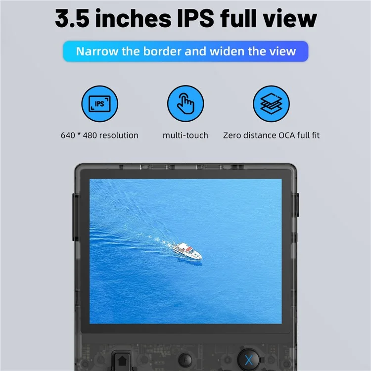ANBERNIC RG353VS 16G (System Card) + 128GB (Memory Card) Portable Game Console, Single System, Built-In 10000+ Games - Transparent Black