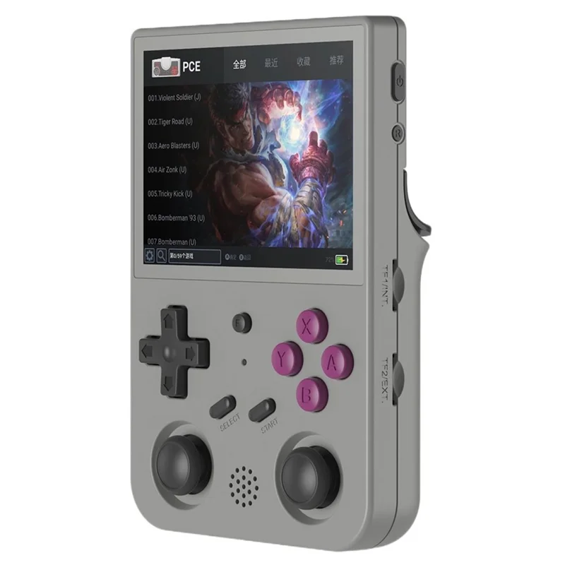 ANBERNIC RG353VS 16G (System Card) + 128GB (Memory Card) Portable Game Console, Single System, Built-In 10000+ Games - Grey