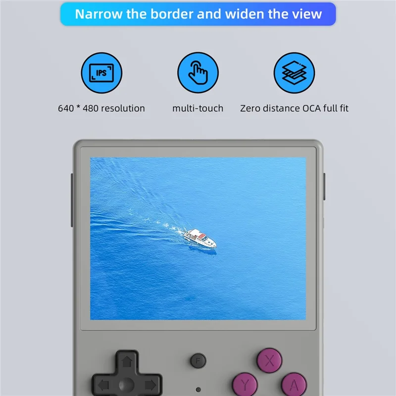 ANBERNIC RG353VS 16G (System Card) + 128GB (Memory Card) Portable Game Console, Single System, Built-In 10000+ Games - Grey