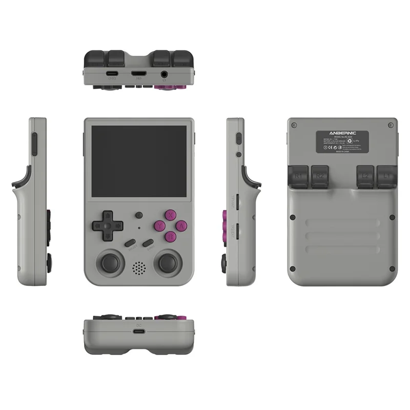ANBERNIC RG353VS 16G (System Card) + 256GB (Memory Card) Pocket Game Console, Single System, Built-In 15000+ Games - Grey