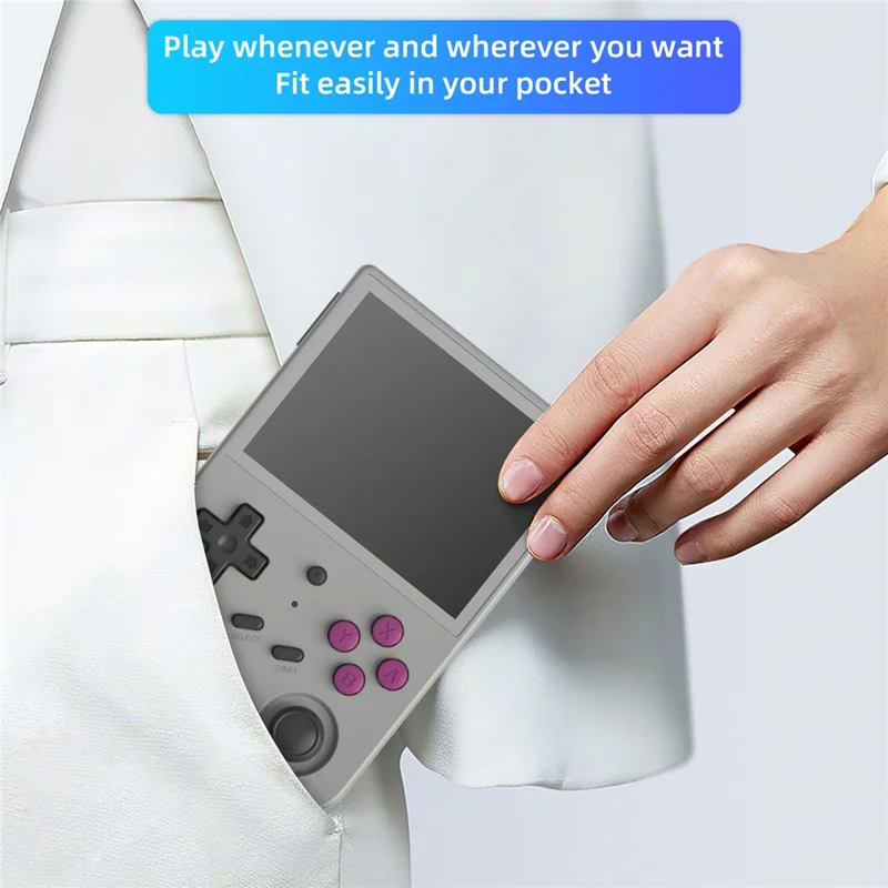 ANBERNIC RG353VS 16G (System Card) + 256GB (Memory Card) Pocket Game Console, Single System, Built-In 15000+ Games - Grey