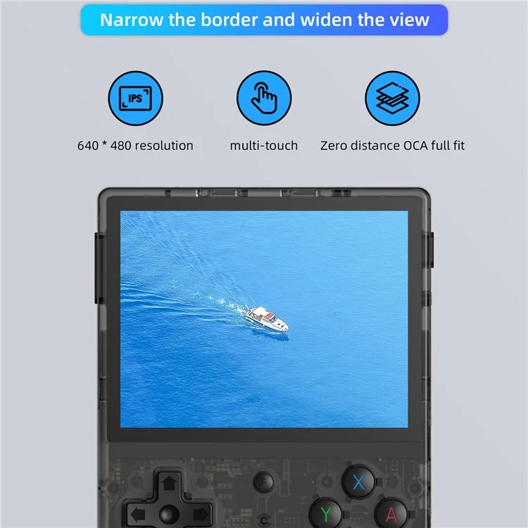ANBERNIC RG353V Handheld Game Player 3.5" 16G (System Card) + 128GB (Memory Card) for Android / Linux Built-In 10000 Games - Transparent Black
