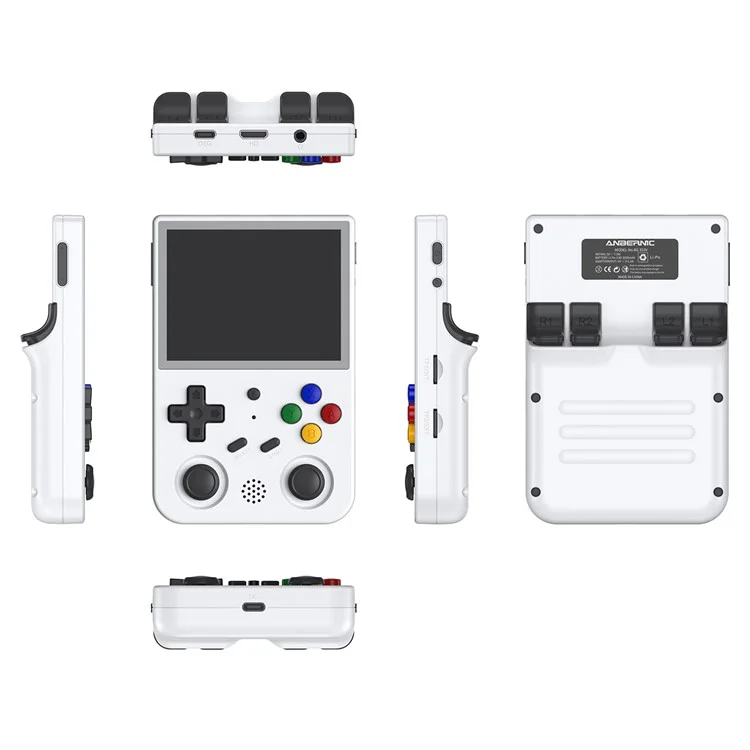 ANBERNIC RG353V 16G (System Card) + 256GB (Memory Card) Handheld Game Console Support Linux+Android 11 Dual OS, 15000+ Games - White