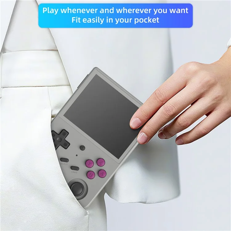 ANBERNIC RG353V 16G (System Card) + 256GB (Memory Card) Handheld Game Console Support Linux+Android 11 Dual OS, 15000+ Games - Grey