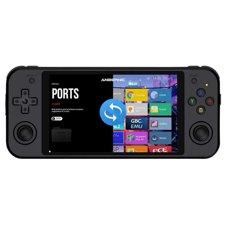 ANBERNIC RG552 Consola de Juegos Portátil de Doble Sistema, 16 GB + 64 GB con Juegos (Versión en Inglés) - Negro