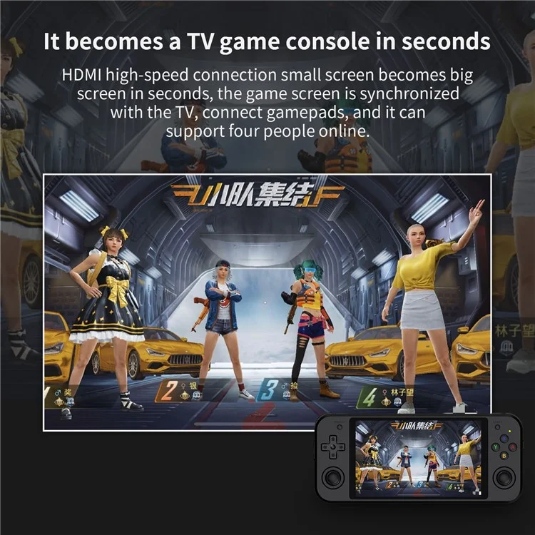 ANBERNIC RG552 Consola de Juegos Portátil de Doble Sistema, 16 GB + 64 GB con Juegos (Versión en Inglés) - Negro
