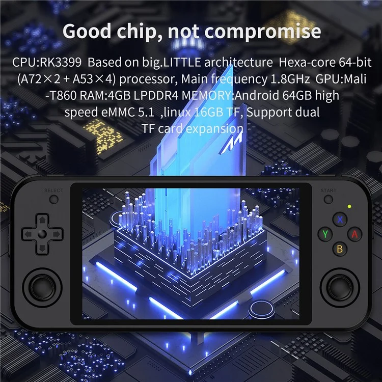 ANBERNIC RG552 Consola de Juegos Portátil de Doble Sistema, 16 GB + 64 GB con Juegos (Versión en Inglés) - Negro
