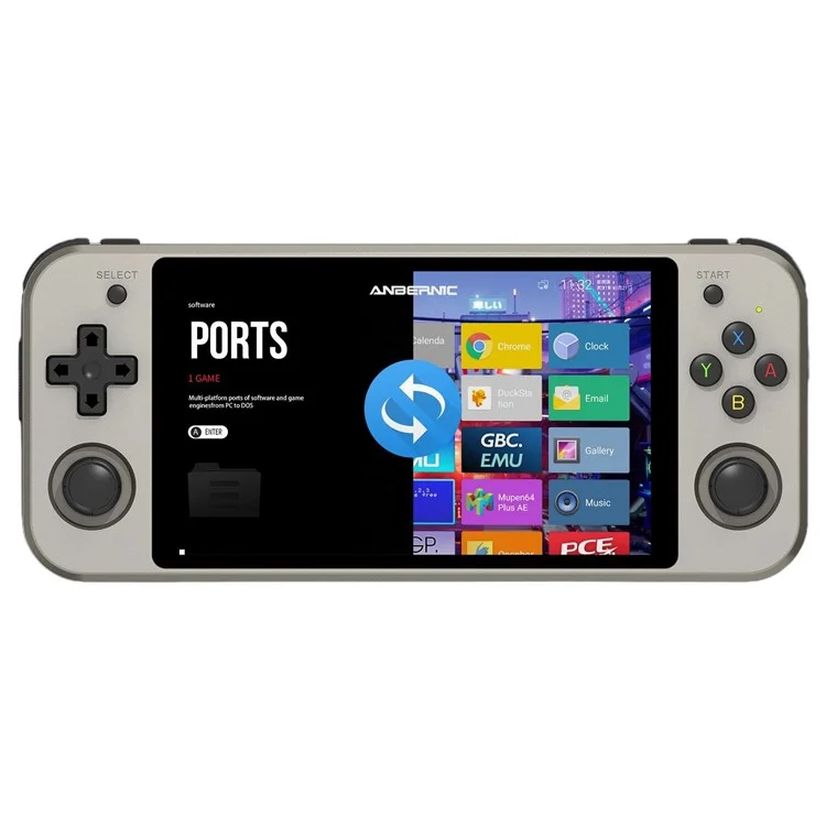 Console de jeu portable à double système ANBERNIC RG552, 16 Go + 64 Go avec jeux (version anglaise) - Gris
