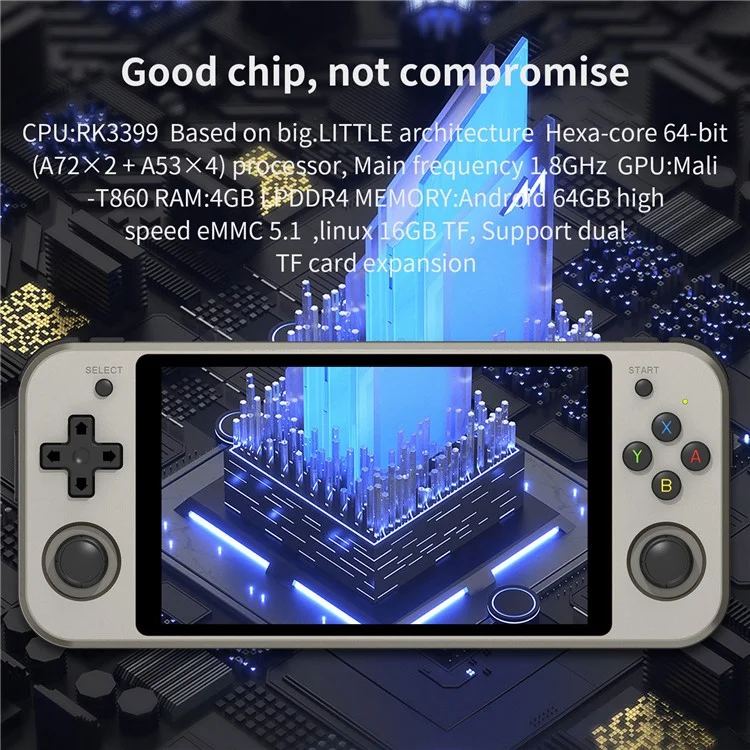 Console de jeu portable à double système ANBERNIC RG552, 16 Go + 64 Go avec jeux (version anglaise) - Gris
