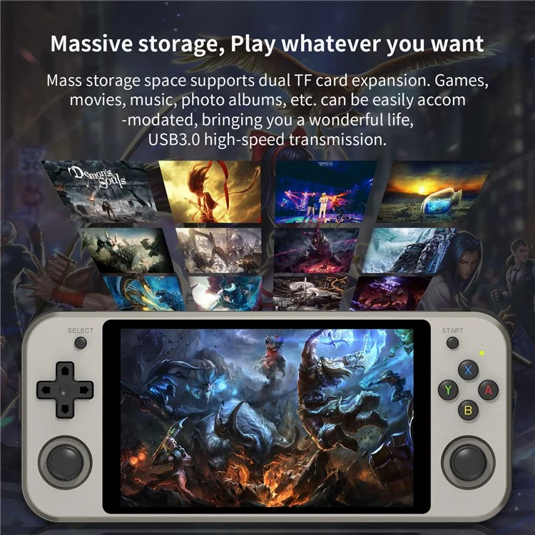 Console de jeu portable à double système ANBERNIC RG552, 16 Go + 64 Go avec jeux (version anglaise) - Gris