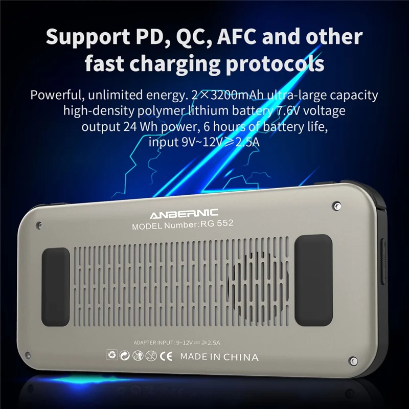 ANBERNIC RG552 Handheld Video Game Console 5.36-inch 16GB + 128GB Dual Systems Android / Linux (English Version) - Grey