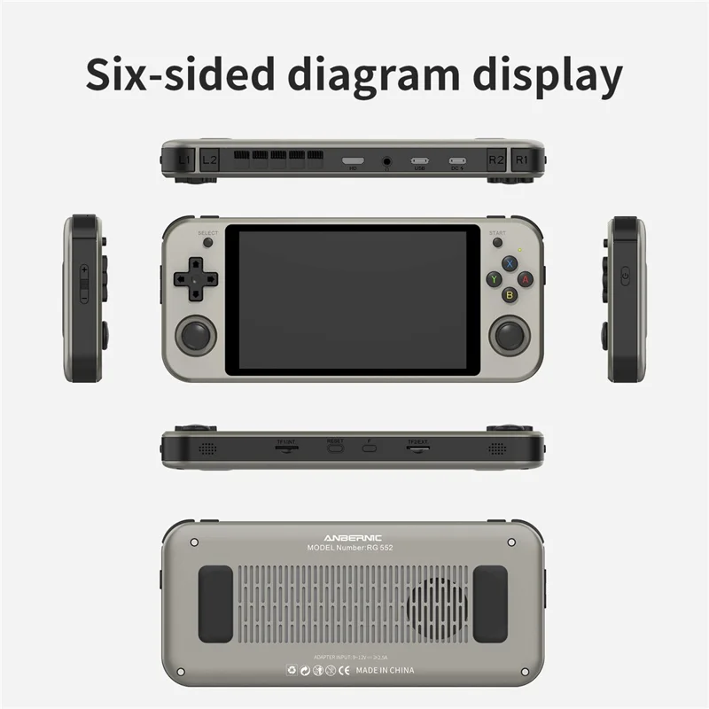 ANBERNIC RG552 Handheld Video Game Console 5.36-inch 16GB + 128GB Dual Systems Android / Linux (English Version) - Grey