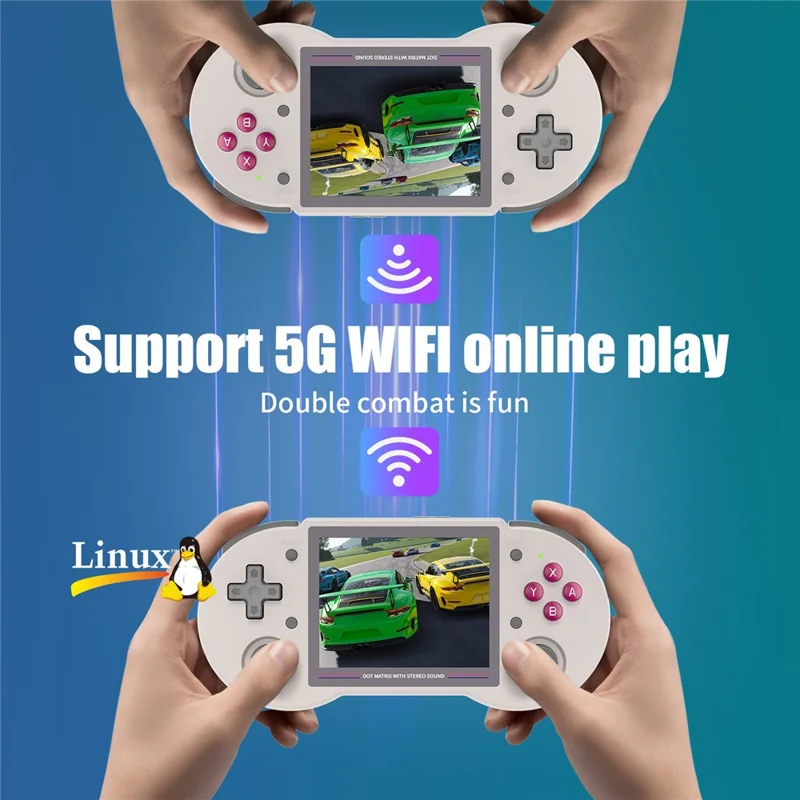 ANBERNIC RG353PS Retro Handheld Game Console 16GB 3.5-inch IPS Screen (English Version) - Grey