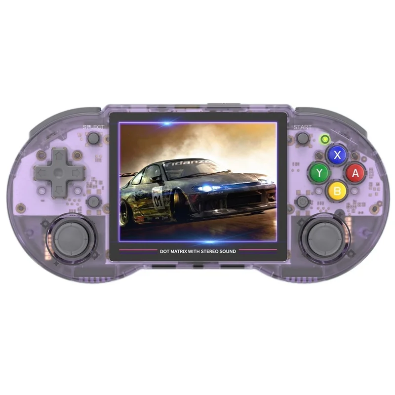 ANBERNIC RG353PS Retro Handheld Game Console 16GB 3.5-inch IPS Screen (English Version) - Transparent Purple