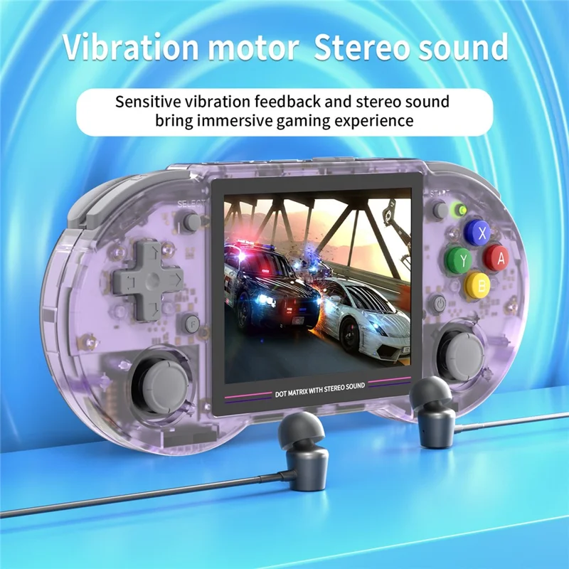 ANBERNIC RG353PS Retro Handheld Game Console 16GB 3.5-inch IPS Screen (English Version) - Transparent Purple