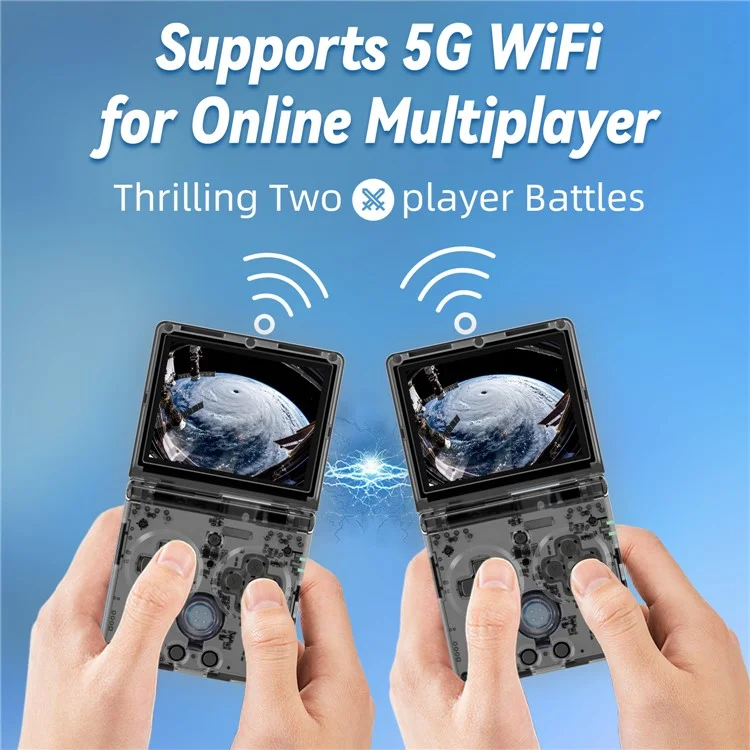 ANBERNIC RG35XXSP Flip Handheld Game Console 64GB 5000+Games Support Streaming (English Version) - Transparent Black