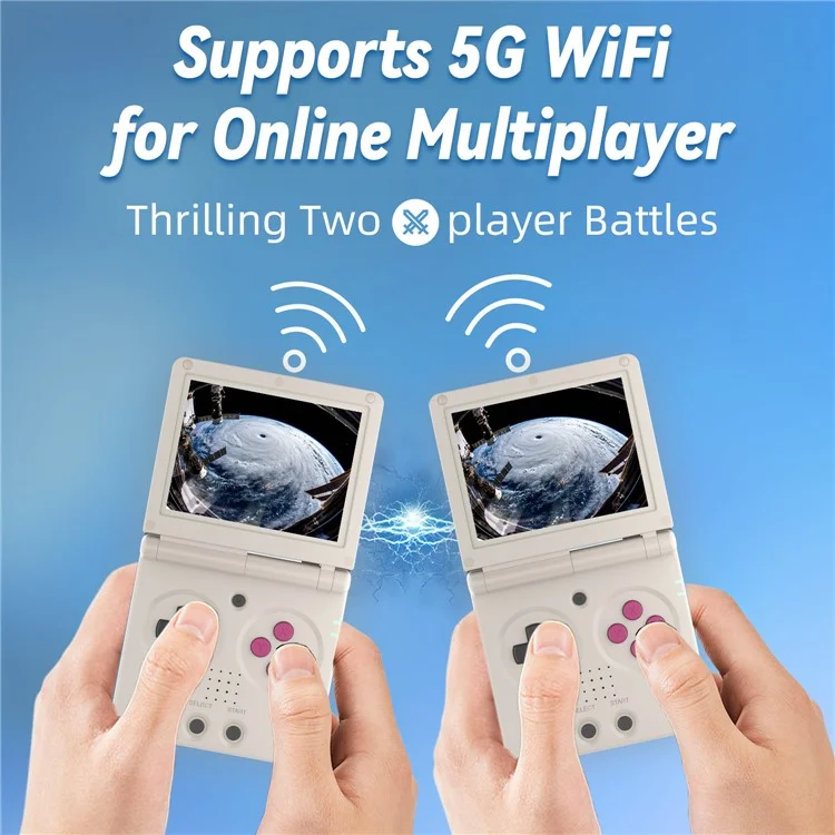 ANBERNIC RG35XXSP Flip Handheld Game Console 64GB 5000+Games Support Streaming (English Version) - Grey