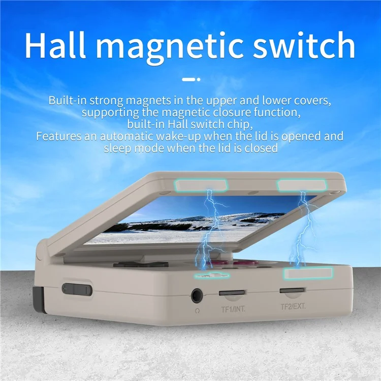 ANBERNIC RG35XXSP Flip Handheld Game Console 64GB 5000+Games Support Streaming (English Version) - Grey