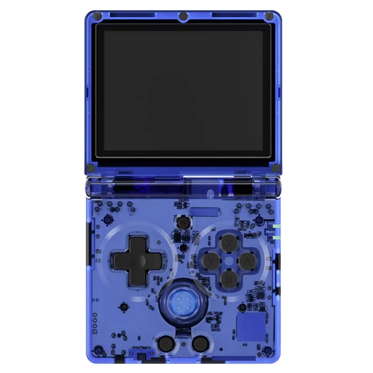 ANBERNIC RG35XXSP Flip Handheld Game Console 64GB 5000+Games Support Streaming (English Version) - Transparent Blue