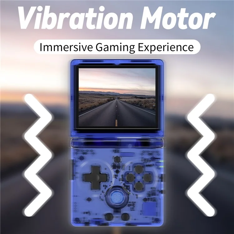 ANBERNIC RG35XXSP Flip Handheld Game Console 64GB 5000+Games Support Streaming (English Version) - Transparent Blue