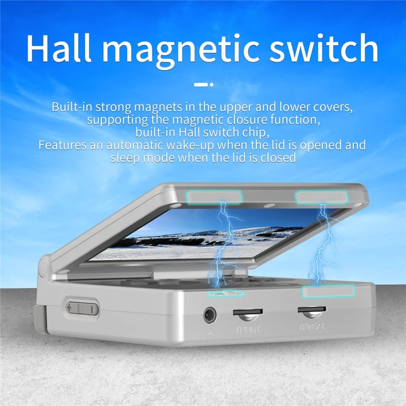 Console portatile pieghevole ANBERNIC RG35XXSP 64GB con supporto per oltre 5000 giochi e streaming (versione in inglese) - Argento