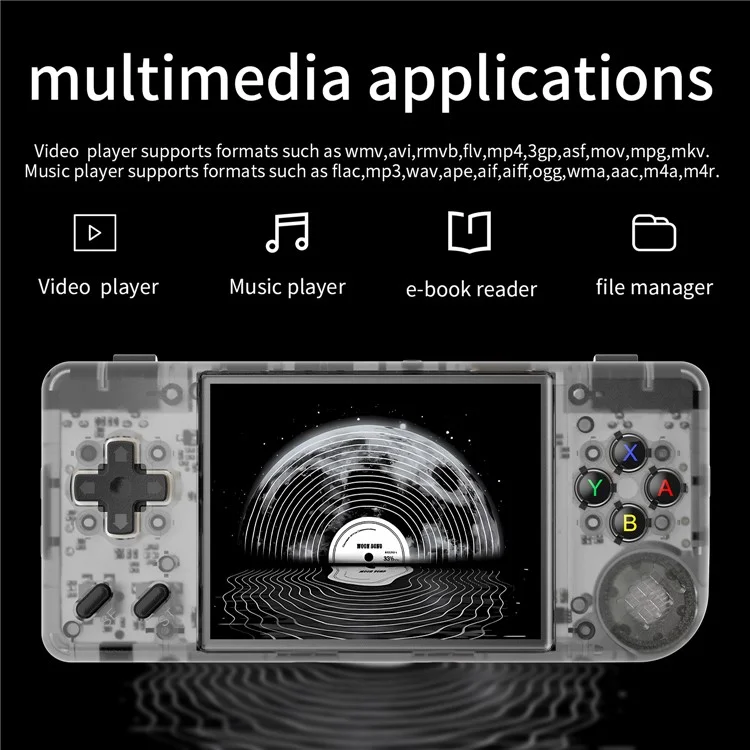 ANBERNIC RG28XX Handheld Game Console 2.83-inch 64GB+128GB Built-in 3100mAH Battery (English Version) - Transparent Black